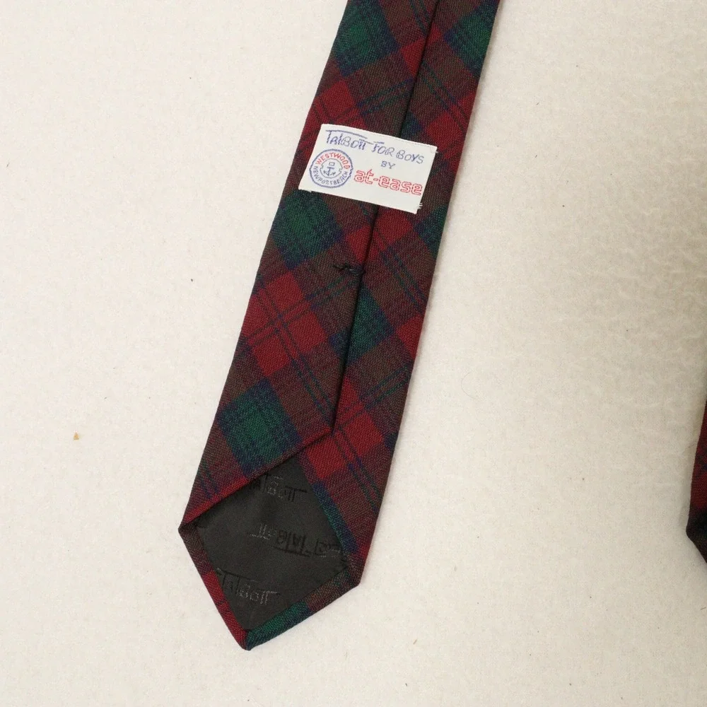 Vintage Robert Talbott Tie Set Plaid Striped Preppy Wool Silk Kids